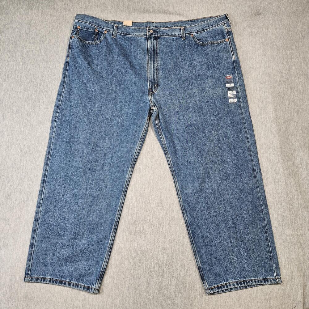 Levis 550 Jeans Mens 54x29 Blue Relaxed Fit Big & Tall Medium Wash Zip Fly